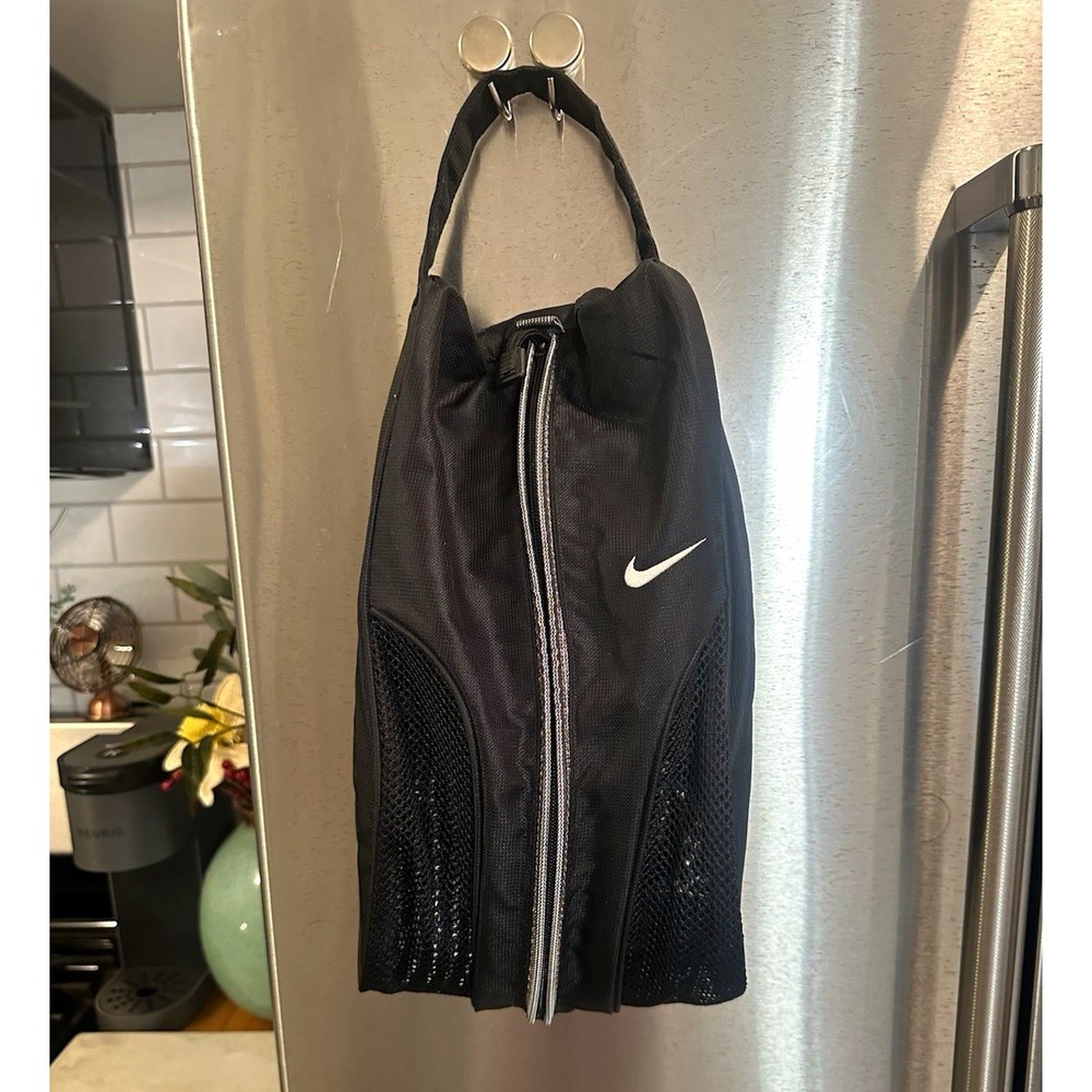 Nike Golf Shoe Bag Black Zippered Mesh w/ Carry Handle TG0001